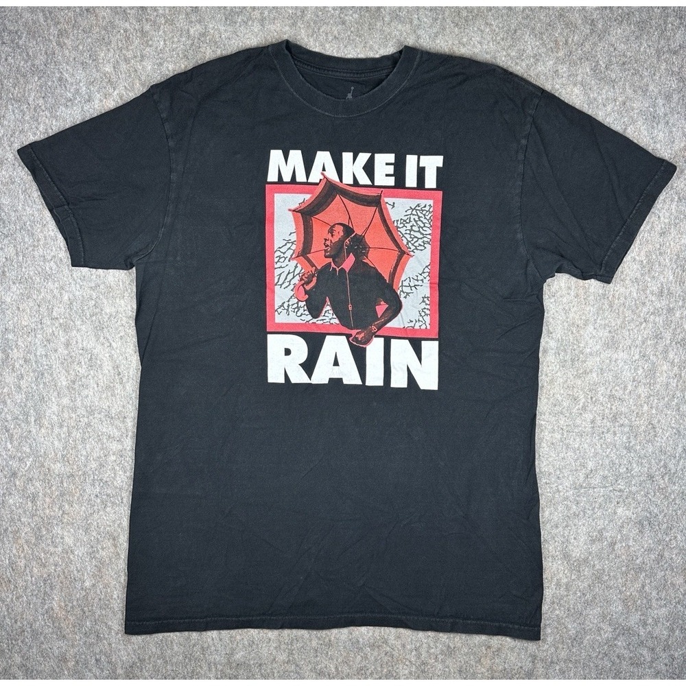 Vintage Y2K Jordan Make‎ It Rain Graphic T Shirt Black Mens XL Streetwear